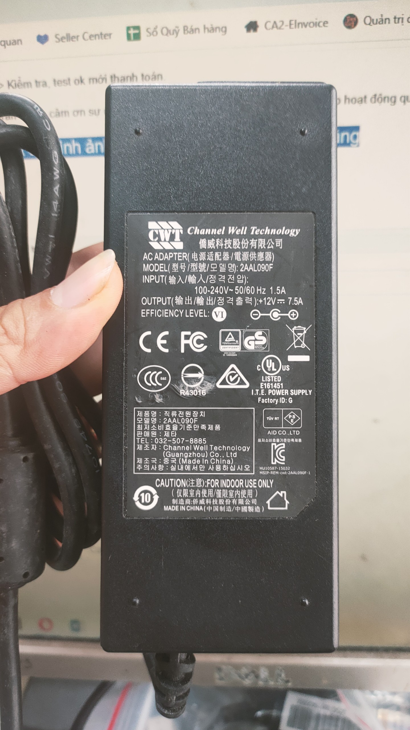 Adapter nguồn 12v 8a xịn