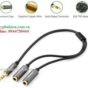 Cáp chia jack 3.5mm 1 ra 2 UGREEN