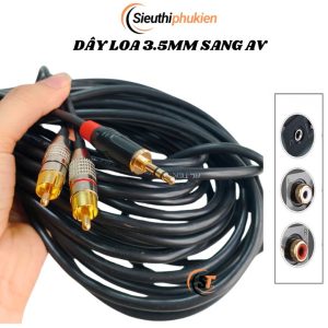 Dây loa 3.5mm sang 2 đầu AV hoa sen dài 50m