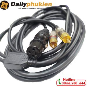 Dây tín hiệu từ vang sang loa sub , cáp canon cái sang 2 đầu hoa sen dài 5m