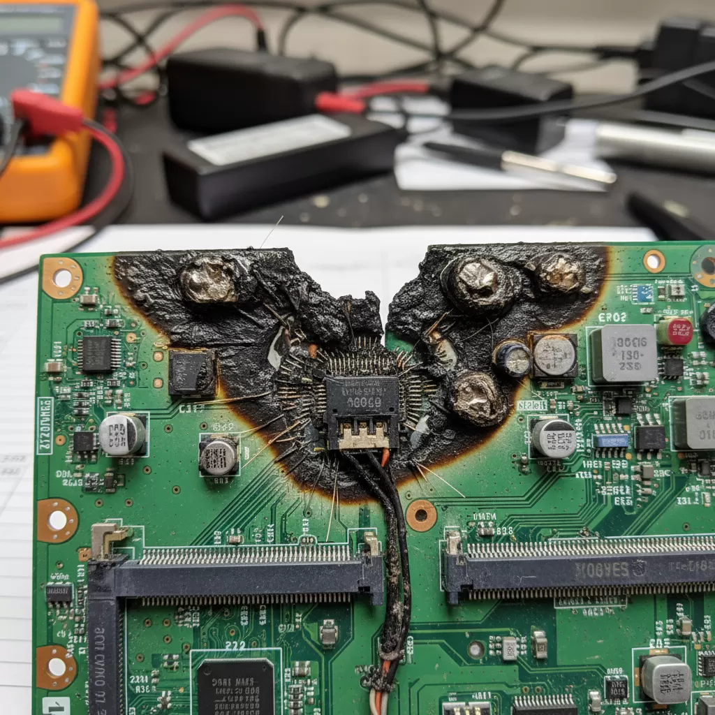 gemini_image_1772198271 Nguy cơ hư hỏng linh kiện khi sử dụng sạc không đúng thông số