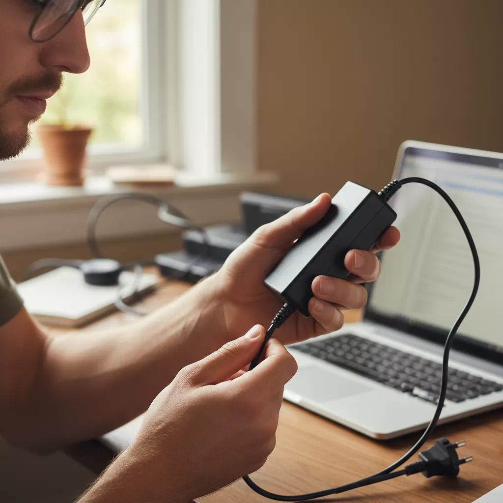 gemini_image_1772200617 Kiểm tra adapter nguồn là bước quan trọng để bảo vệ thiết bị điện tử và đảm bảo hiệu suất hoạt động