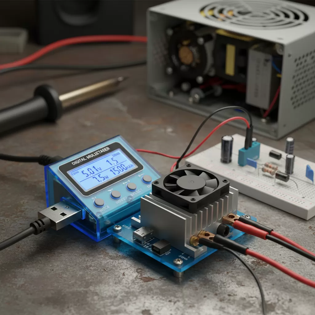 Sử dụng thiết bị đo USB chuyên dụng kết hợp tải giả để kiểm tra dòng điện thực tế