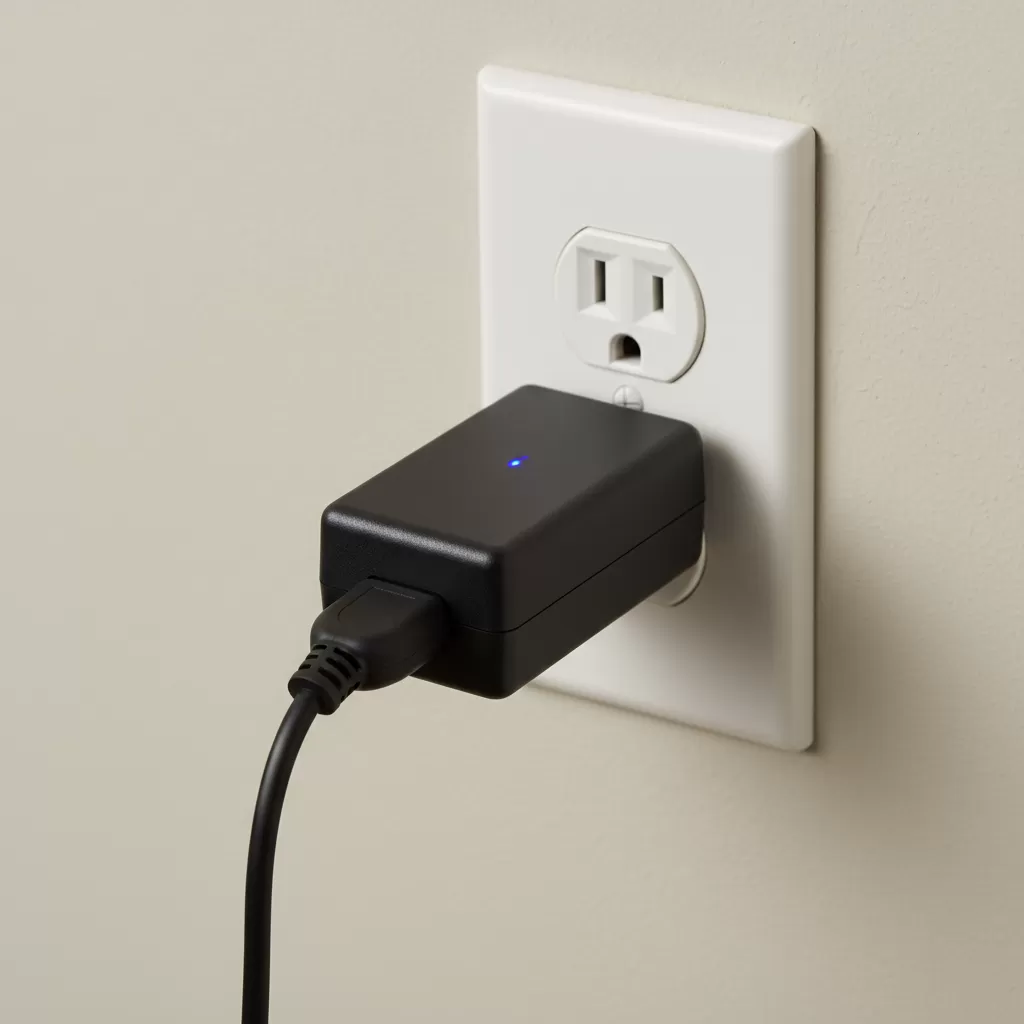 gemini_image_1772204634 Adapter nguồn là bộ phận quan trọng cung cấp năng lượng cho các thiết bị điện tử