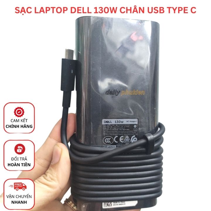 Sạc laptop Dell XPS 15 9575 9570 130W chân usb type C