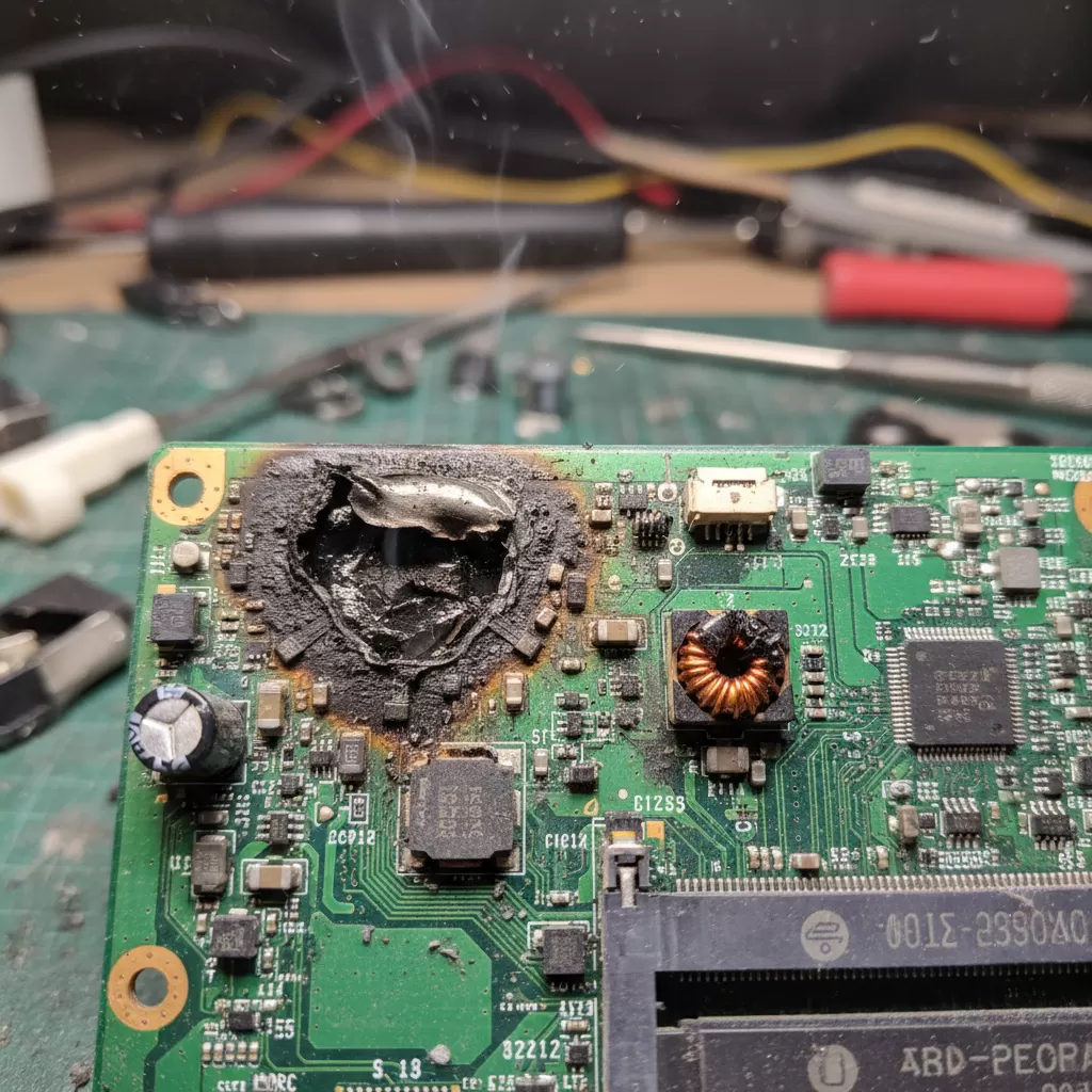 Mainboard laptop có thể bị hư hỏng nặng do sử dụng nguồn điện không ổn định từ sạc kém chất lượng