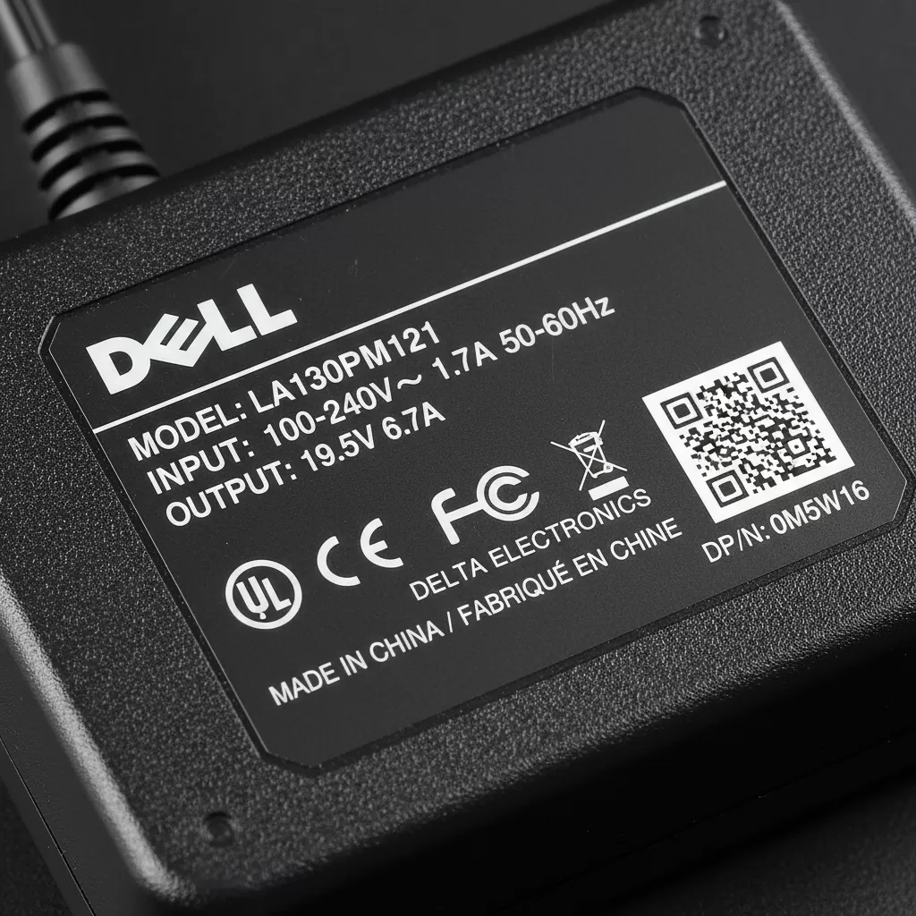 Thông số trên sạc chính hãng được in sắc nét và đầy đủ các chứng chỉ an toàn