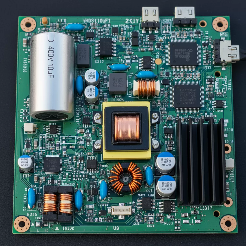 Linh kiện chất lượng cao bên trong một bộ sạc laptop chính hãng