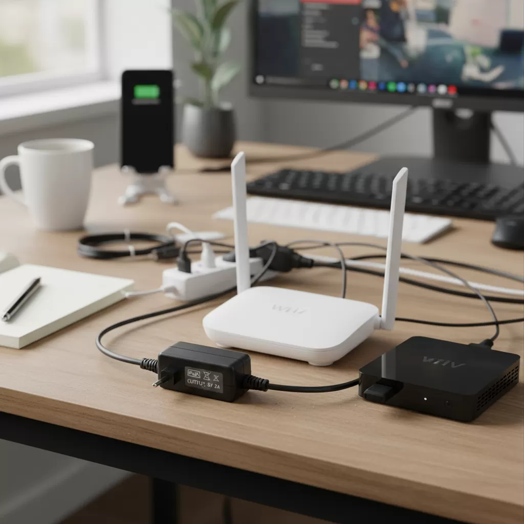 Bộ sạc nguồn 5V 2A tiêu chuẩn cho các thiết bị mạng và giải trí gia đình