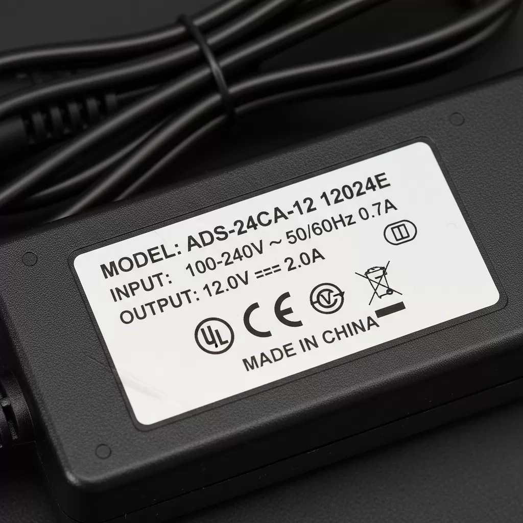 gemini_image_1772176212 Luôn kiểm tra kỹ thông số Output trên nhãn của adapter trước khi cắm vào thiết bị