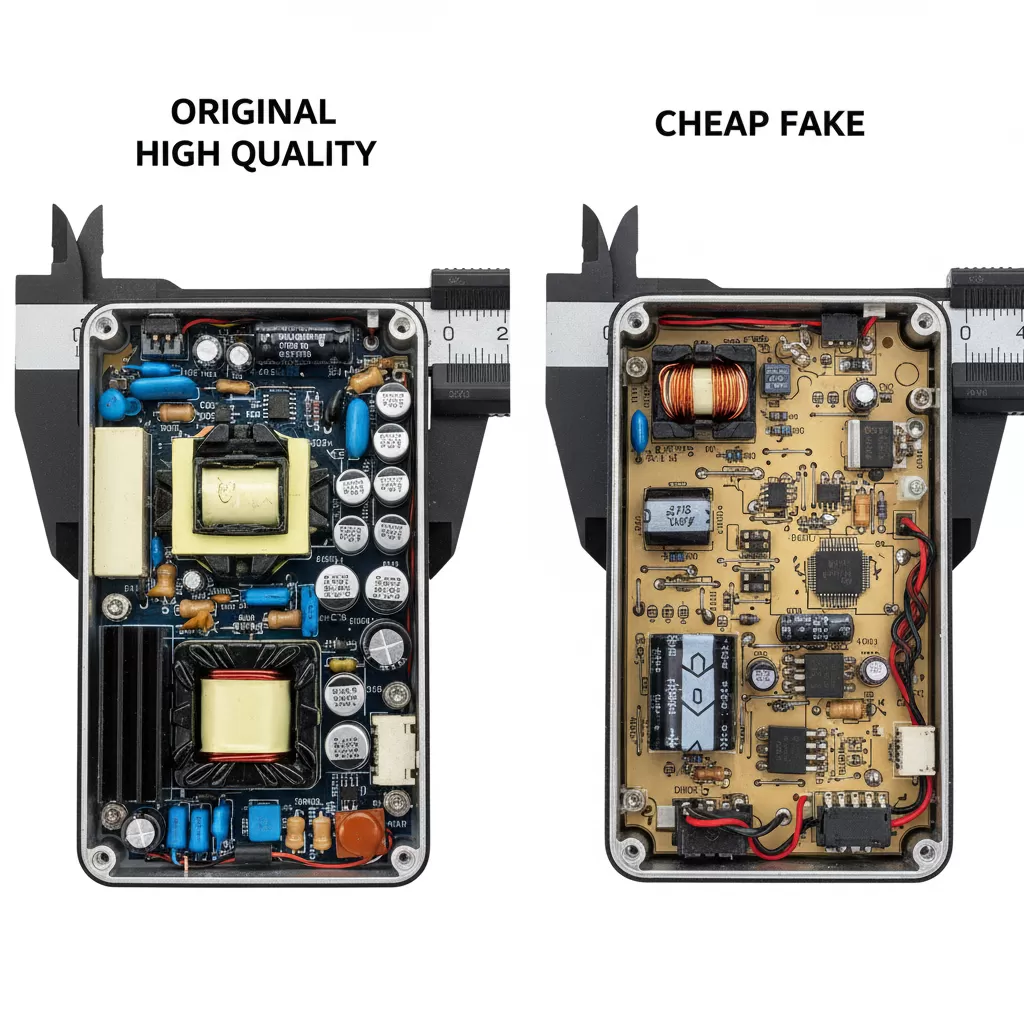 Sự khác biệt về cấu tạo linh kiện giữa adapter chính hãng và hàng kém chất lượng