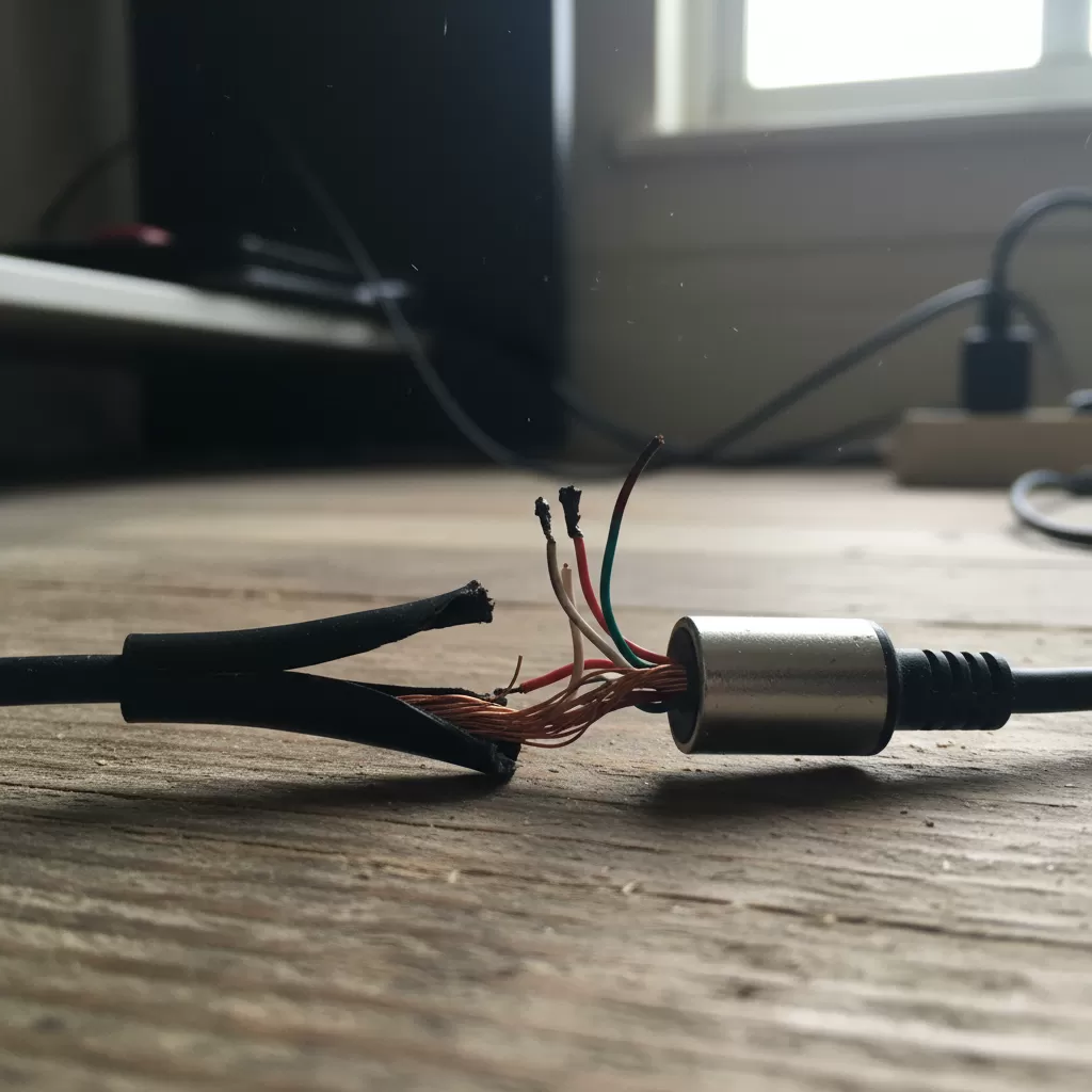 Tình trạng sạc laptop bị đứt dây gần đầu cắm gây ảnh hưởng đến quá trình sử dụng