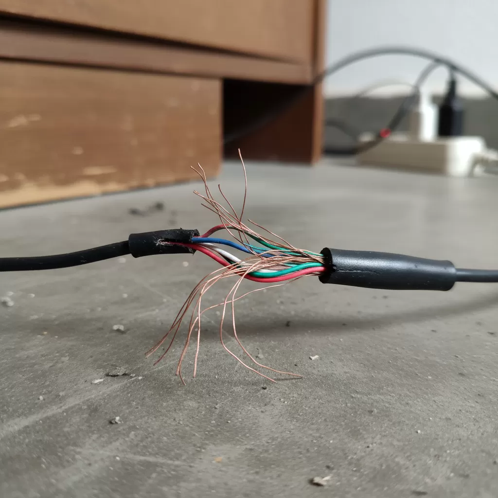 Dây sạc bị bong tróc lớp vỏ bảo vệ tiềm ẩn nguy cơ chập điện cao