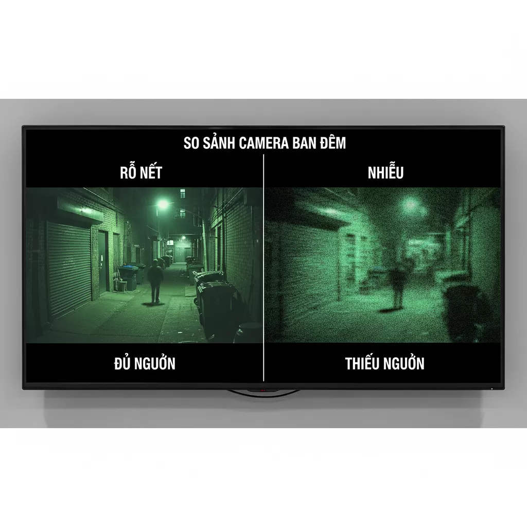 Nguồn điện đủ công suất giúp hình ảnh ban đêm rõ nét và không bị nhiễu