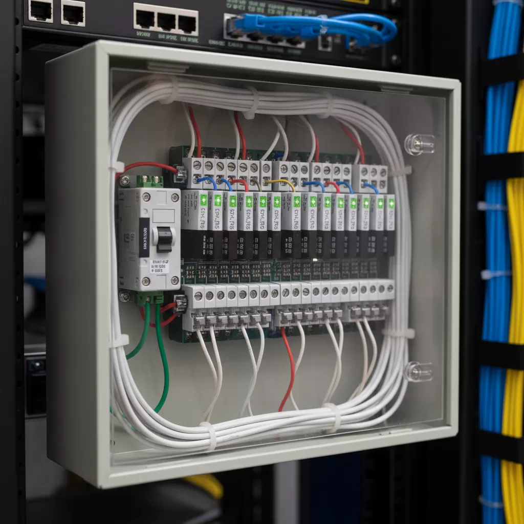 gemini_image_1772186423-1 Hệ thống nguồn tổng chuyên dụng giúp bảo vệ camera khỏi các sự cố điện