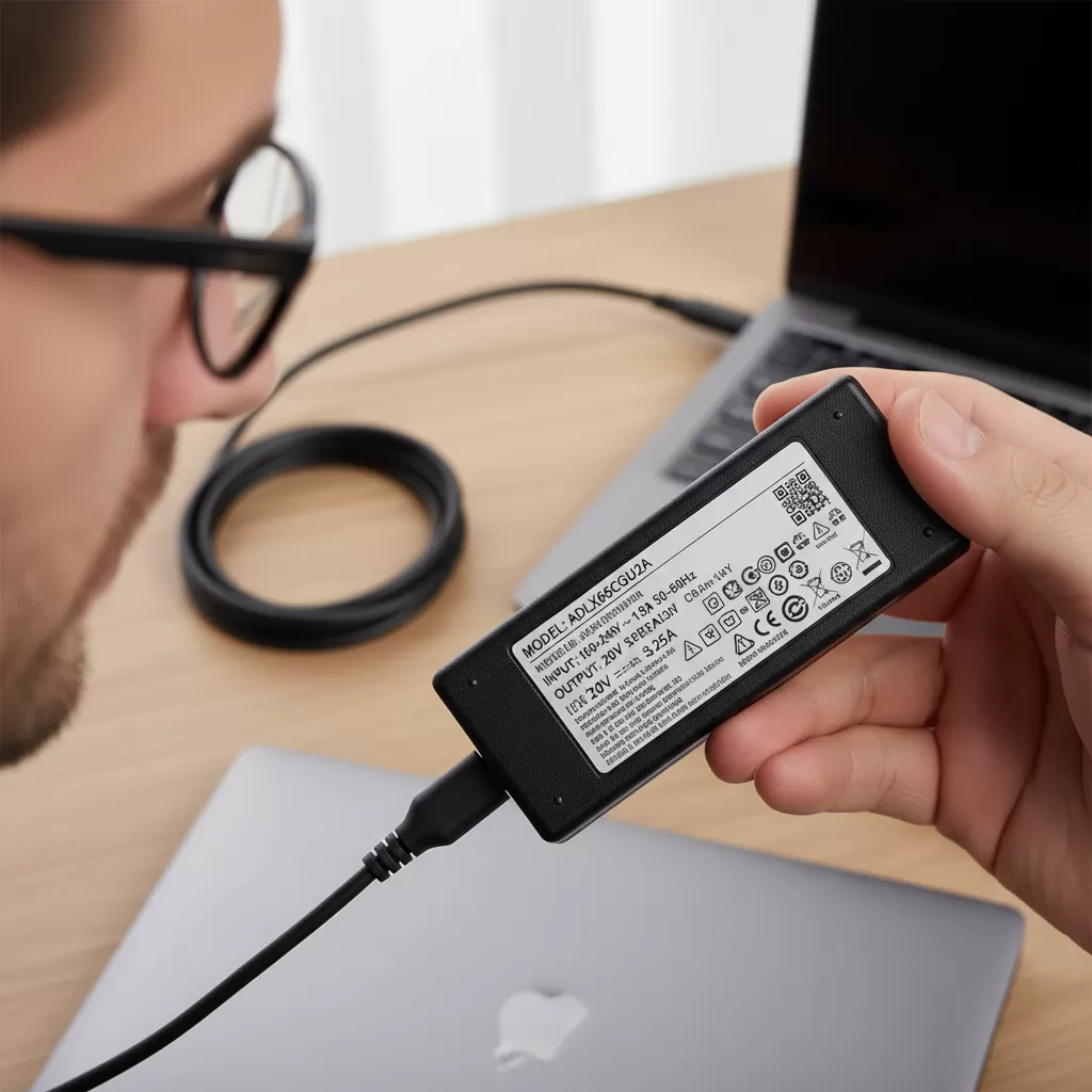 Kiểm tra kỹ các thông số điện áp và dòng điện trên nhãn sạc trước khi mua