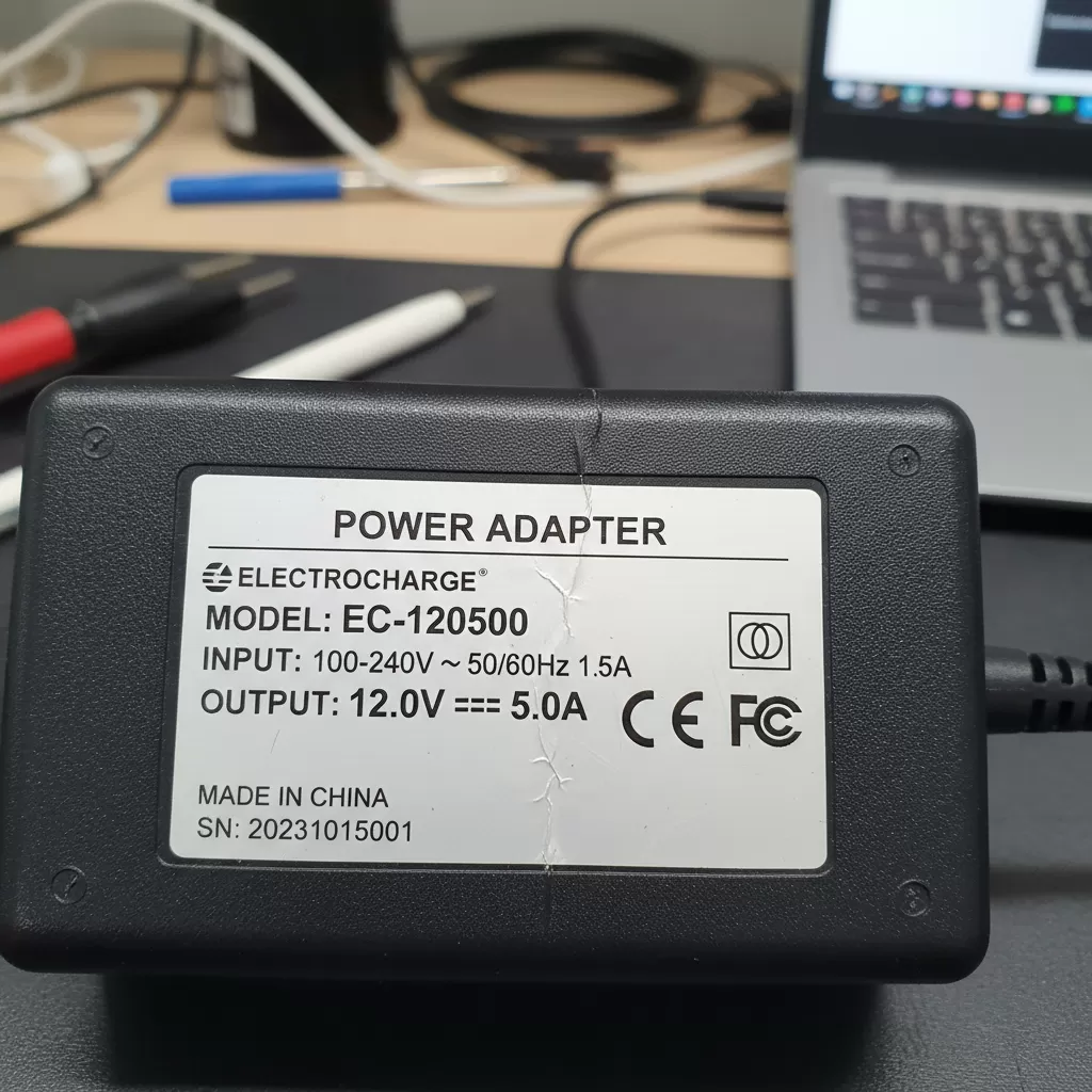 Kiểm tra kỹ các thông số Output trên nhãn của adapter để đảm bảo tương thích hoàn toàn
