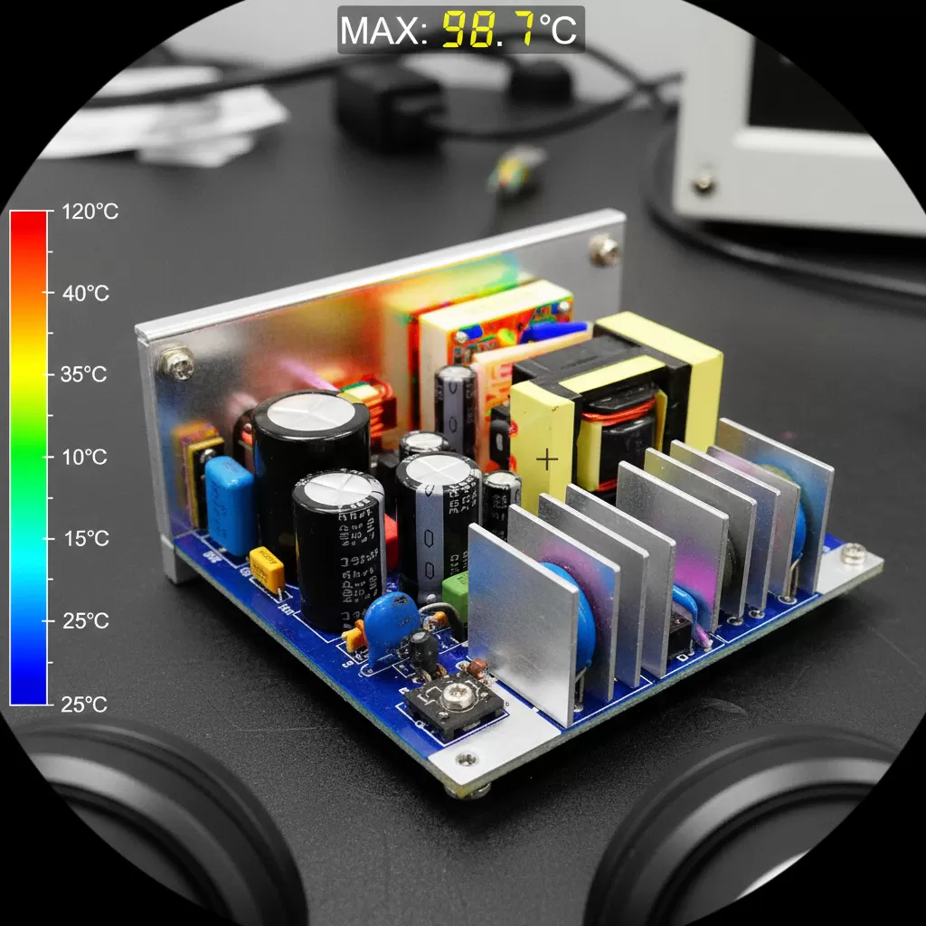 Kiểm tra nhiệt độ của adapter bằng thiết bị đo chuyên dụng để đảm bảo an toàn vận hành