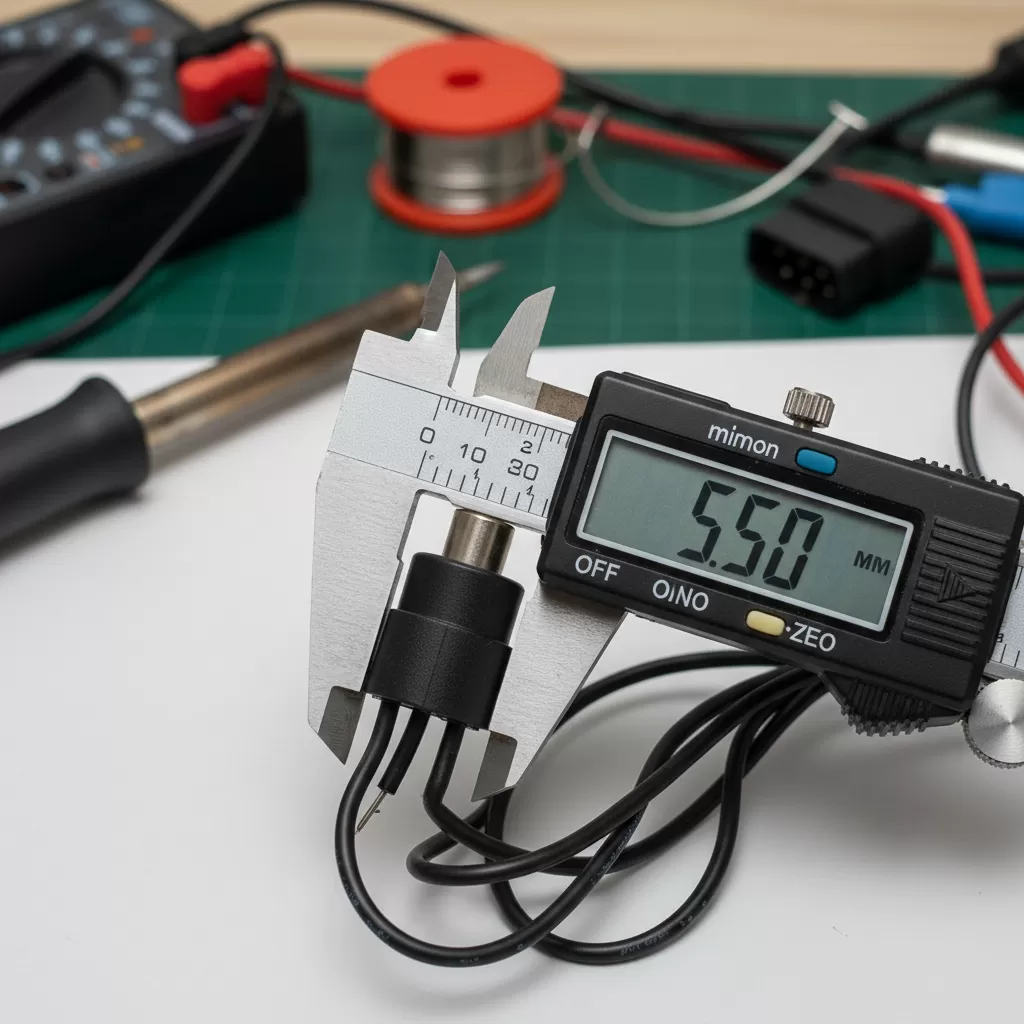 Sử dụng thiết bị đo chuyên dụng để xác định đường kính ngoài của đầu sạc